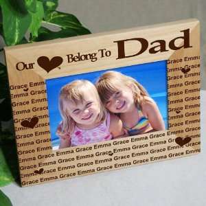   Hearts Belong To Personalized Wooden Picture Frame