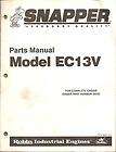 Snapper Parts Manual Model EC13V Robin Engines Exploded Schematics 