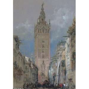   David Roberts   24 x 34 inches   The Moorish Tower At Seville, Calle