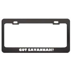 Got Savannah? Career Profession Black Metal License Plate Frame Holder 