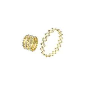  14K Gold & Cubic Zirconia Expandable Ring/Bracelet 