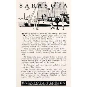  1926 Ad Sarasota Florida Chamber Commerce Travel Tourism 