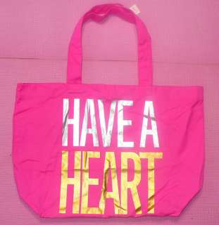 Victorias Secret PINK HAVE A HEART Canvas Tote Bag  