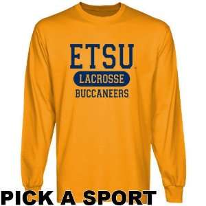 East Tennessee State Buccaneers Gold Custom Sport Long Sleeve T shirt 