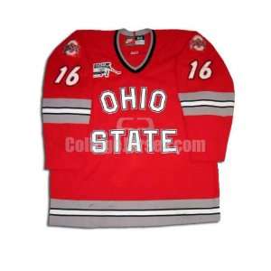   Red No. 16 Game Used Ohio State Nike Hockey Jersey