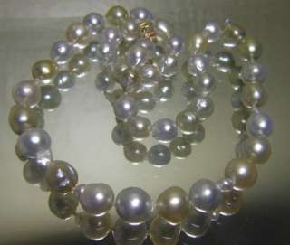 SOUTH SEA GOLDEN & SILVER PEARL NECKLACE DIAMONDS 18kt  