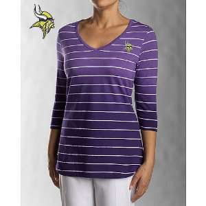 Cutter & Buck Minnesota Vikings Womens 3/4 Sleeve Goal Line T Shirt