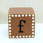 Wooden Block Name Letters Brown Child Baby Nursery  