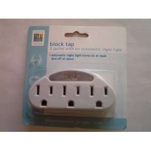  Round The House Block Tap 3 Outlet with an Automatic Night 