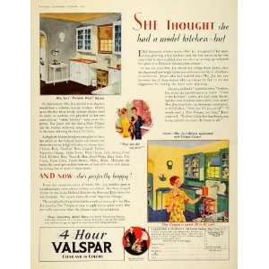  1928 Ad Valentine Co Valspar Clear Colors Paint Kitchen 