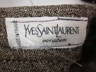 VINT YVES SAINT LAURENT Brown Tweed Trousers Pants Sz L  
