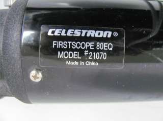 Celestron Firstscope 80EQ Telescope Model 21070  