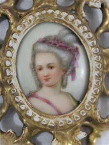 German or French 19 century hand painted porcelain plaque in perfect 
