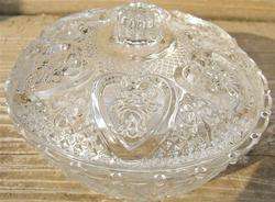 Vintage CUT CLEAR GLASS CANDY DISH COVER MALAYSIA KIG  