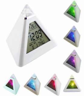    triangle alarm clock with 7 led color change digital lcd 06