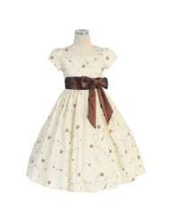 Sweet Kids Ivory Embroidered Floral Girls Christmas Dress 6M 12