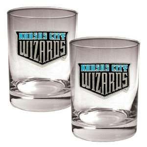  Kansas City Wizards 2 Piece Rocks Glass Set (Primary Team Logo 