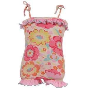 Baby Lulu Infant Girls Yellow Floral Swimwear 1 Piece Swimsuit 12M 24M