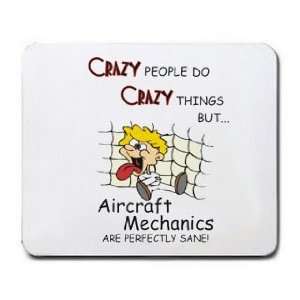 CRAZY PEOPLE DO CRAZY THINGS BUT Aircraft Mechanics ARE PERFECTLY SANE 