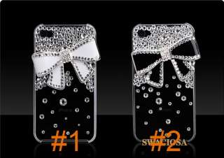   Alloy Bow Bling 3D Crystal Rhinestone Case Cover App Iphone4 4S  