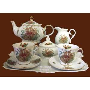  Woodland Rabbit Porcelain Tea Set for Two