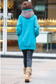   Korea Lovely Cute Fleece Warm Hooded Sweater Coat Hoodie Jacket  