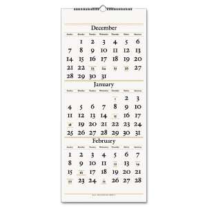    Three Months per Page Reference Wall Calendar, Vertical Format 