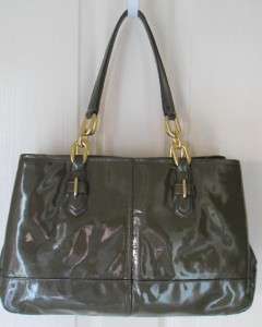 NWT COACH 17855 OLIVE GREEN Patent Leather Chelsea Jayden Carryall $ 