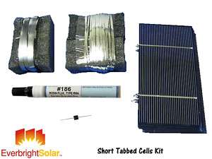 40 Short Tabbed 3x6 Solar Cell DIY Solar Panel Kit w/Wire Flux 