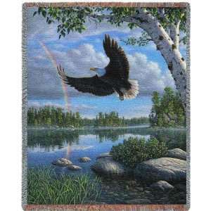 On Eagles Wings Tapestry Afghan Throw 