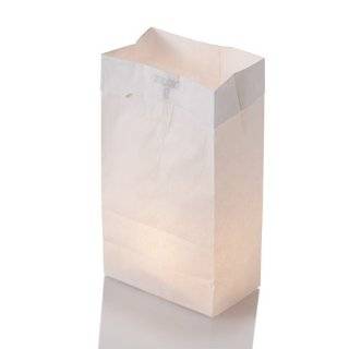  Set of 125 Luminary Bags and 125 Tealight Candles, White 