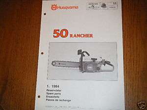 HUSQVARNA 50 RANCHER 1984 PARTS MANUAL W/ PART DRAW & #  