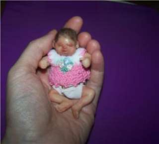 OOAK miniature baby doll polymer clay Markeldolls  