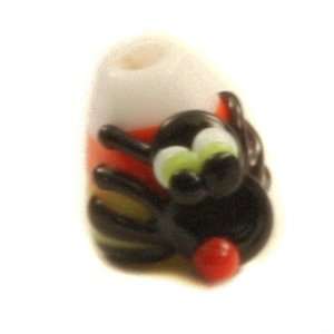   Black Spider on Candy Corn Lampwork Beads Arts, Crafts & Sewing