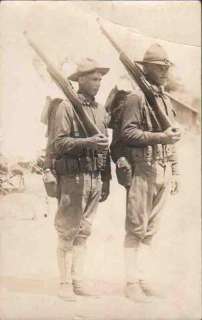 XA820 RPPC World War I Soldiers Uniform Rifles Ammo Kit Packs 1918 