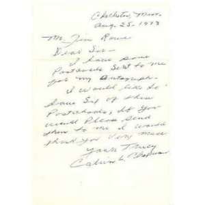 Calvin Chapman Hand Signed 1973 Note W/env~psa Dna Coa~   MLB Cut 