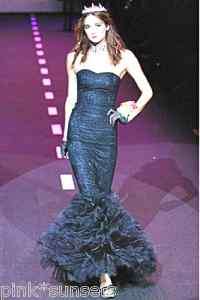 Betsey Johnson Evening Tallulah Gown Black Long Runway Prom Dress 