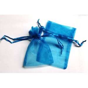  60 Dark Turquoise Organza Gift Bags 5x7 