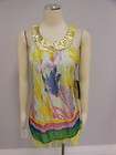 NWT LAPIS GIRL $34.99 Yellow Beads Studs Multicolor Sleeveless Stylish 