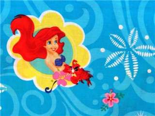   Little Mermaid Fabric BTY Cartoon Movie Flounder Sebastian  