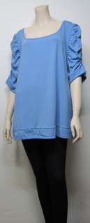 INC international Concepts Ruched Sleeve Top 0X 3X  