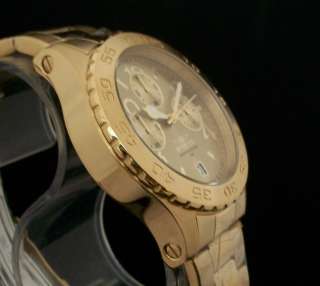 Invicta Mens 18K GOLD Ionic Plated Chronograph Stainless Steel Watch 