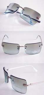 Escada E1299 Sunglasses Silver Blue Rimless with Case**  
