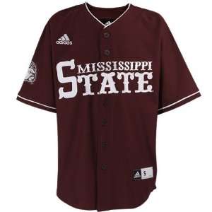   Mississippi State Bulldogs Youth Maroon Full Button Replica Baseball