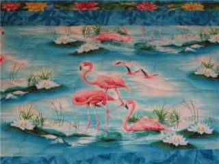 Handmade Table Runner Flamingo tropical Paradise luau  