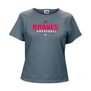  Atlanta Braves AC Womens Practice T Shirt by Majestic 