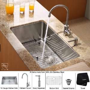   30 in. Single Bowl Kitchen Sink w Faucet & Soap Dispenser Appliances