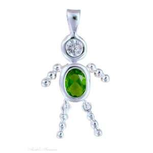    Sterling Silver August Birthstone Babies Boy Child Pendant Jewelry