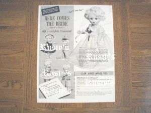 1950s UNEEDA JANIE doll Here Comes the Bride Leaflet  