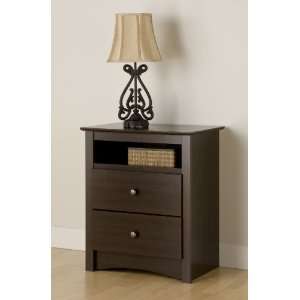  Prepac Fremont 2 Drawer Tall Night Stand with Open Cubbie 